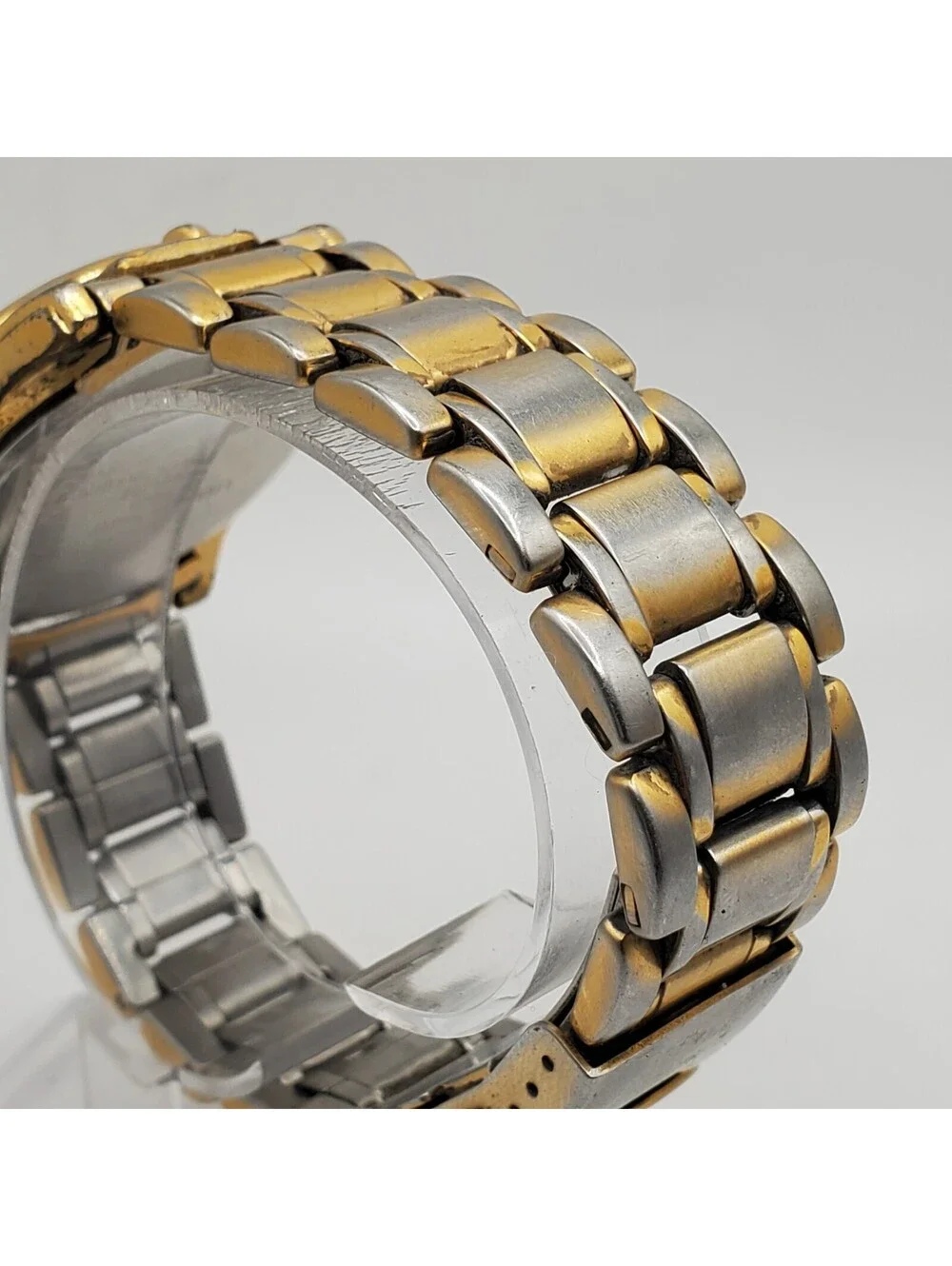 Armitron Multifunction Watch Men 37mm Gold Tone Rotating Bezel New Battery